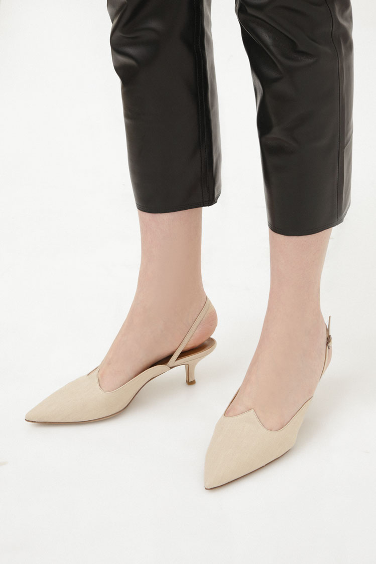 MORE is LOVE | Le Monde Beryl - Cream Slingback Pumps - Shoes